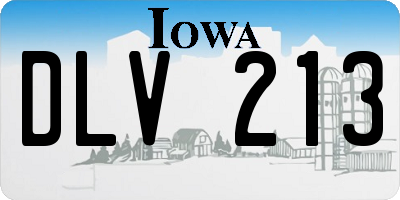 IA license plate DLV213