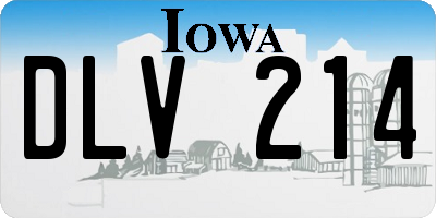 IA license plate DLV214