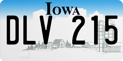 IA license plate DLV215