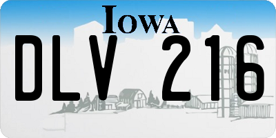 IA license plate DLV216