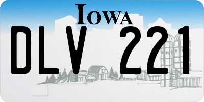 IA license plate DLV221