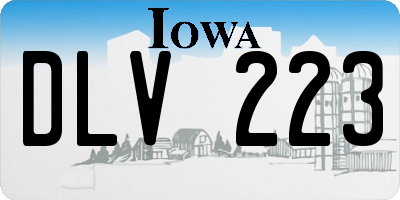 IA license plate DLV223