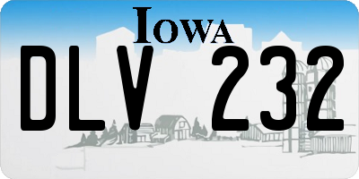 IA license plate DLV232