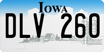 IA license plate DLV260