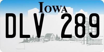 IA license plate DLV289