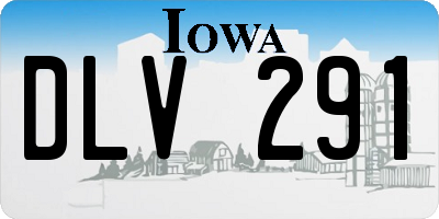 IA license plate DLV291