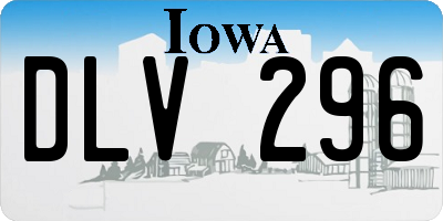 IA license plate DLV296