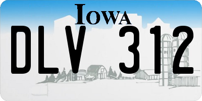 IA license plate DLV312