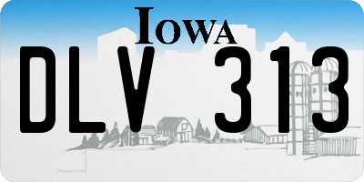 IA license plate DLV313