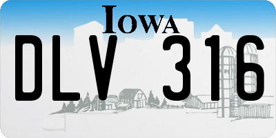 IA license plate DLV316