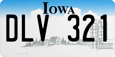 IA license plate DLV321