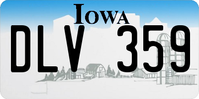 IA license plate DLV359