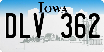 IA license plate DLV362