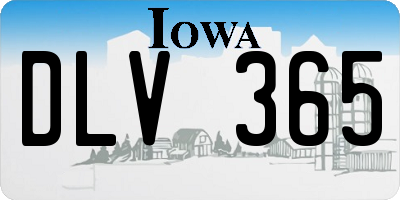 IA license plate DLV365