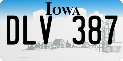 IA license plate DLV387