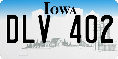 IA license plate DLV402