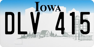 IA license plate DLV415