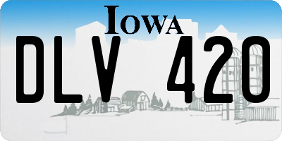 IA license plate DLV420