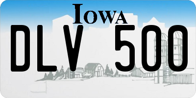 IA license plate DLV500