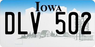 IA license plate DLV502