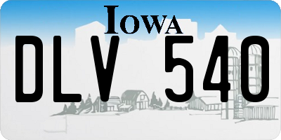 IA license plate DLV540