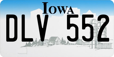 IA license plate DLV552