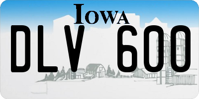 IA license plate DLV600