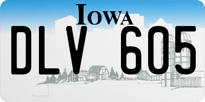 IA license plate DLV605
