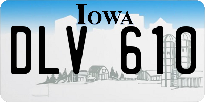 IA license plate DLV610
