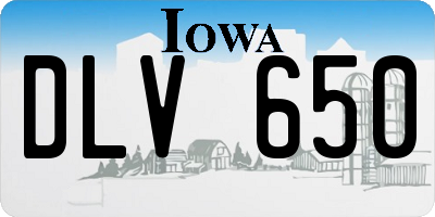 IA license plate DLV650
