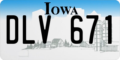 IA license plate DLV671