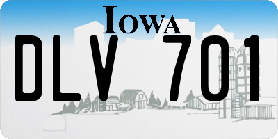 IA license plate DLV701