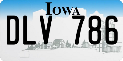 IA license plate DLV786