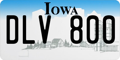IA license plate DLV800