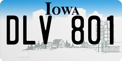 IA license plate DLV801