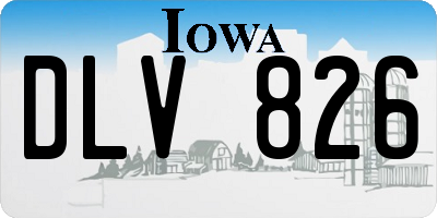 IA license plate DLV826
