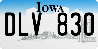 IA license plate DLV830