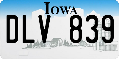 IA license plate DLV839