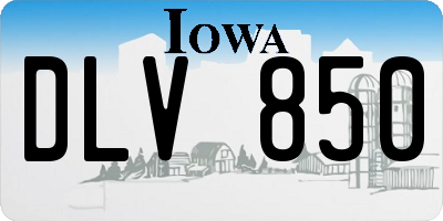 IA license plate DLV850