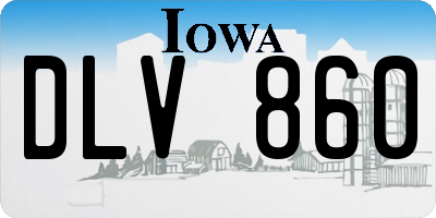 IA license plate DLV860