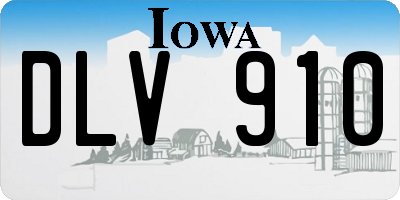 IA license plate DLV910