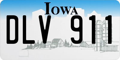 IA license plate DLV911