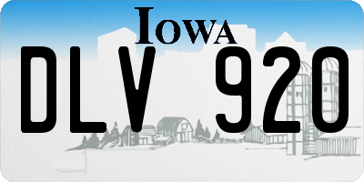 IA license plate DLV920