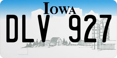 IA license plate DLV927