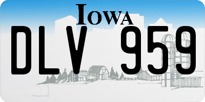 IA license plate DLV959