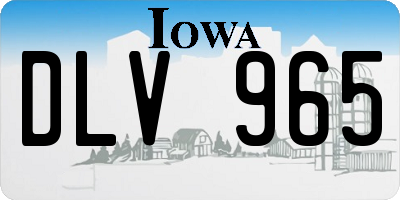 IA license plate DLV965