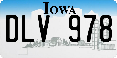 IA license plate DLV978