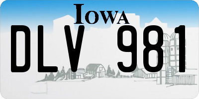 IA license plate DLV981