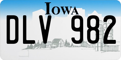 IA license plate DLV982