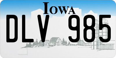 IA license plate DLV985